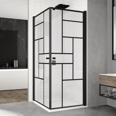 Sprchové kouty SanSwiss SOLINO BLACK LINE SOL1 + SOL1 - Loft 73